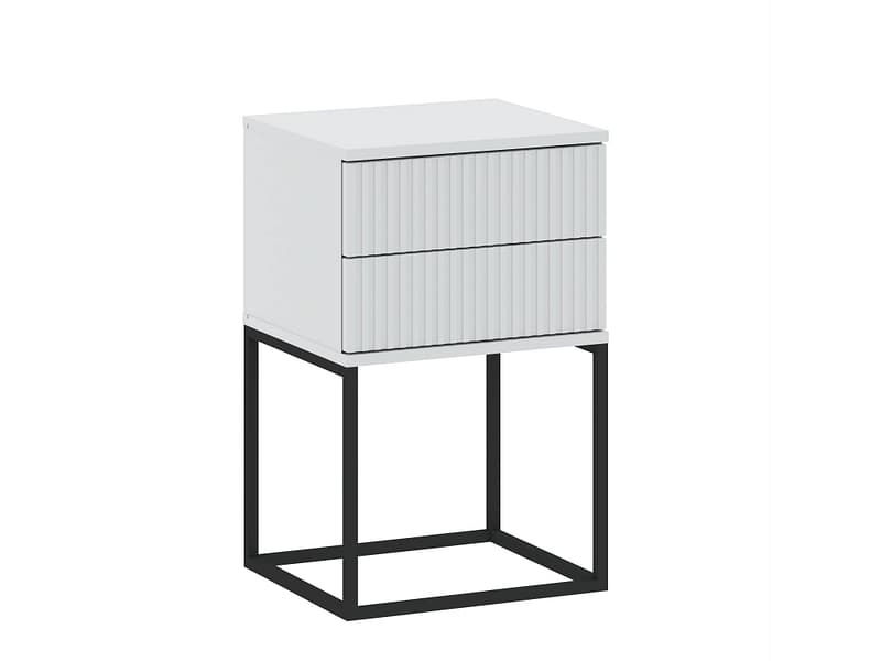 Nachttisch CADRO 2 Schubladen 40x38.5x65cm weiss matt / laminiert