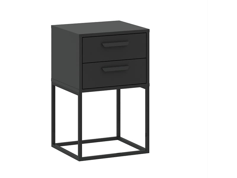 Nachttisch CADRO 2 Schubladen 40x38.5x65cm anthrazit matt / laminiert