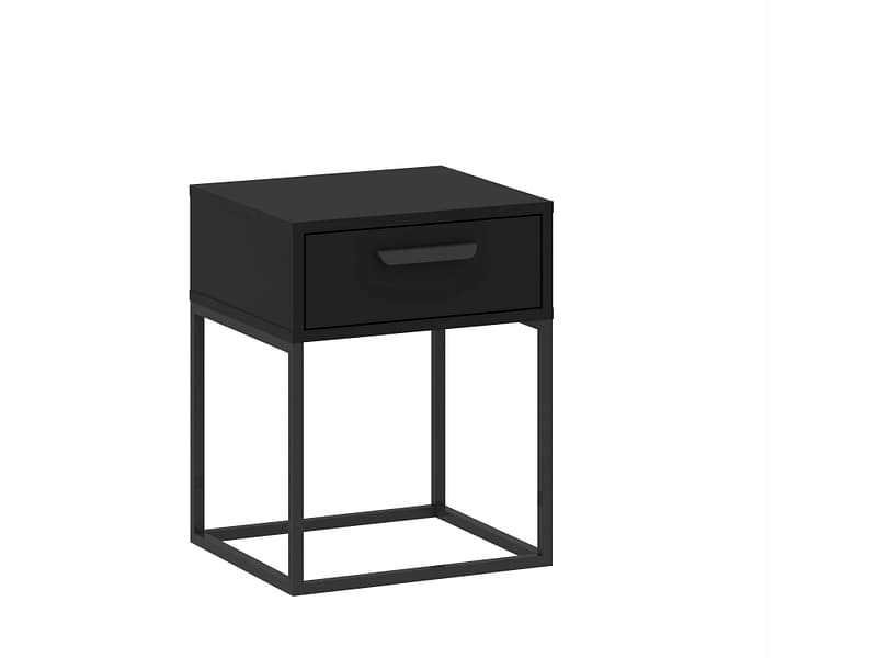 Nachttisch CADRO 1 Schublade 40x38.5x51.7cm schwarz matt / laminiert