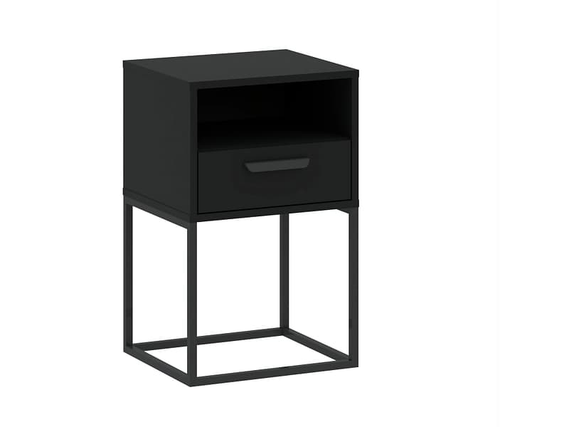 Nachttisch CADRO 1 Schublade 40x38.5x65cm schwarz matt / laminiert