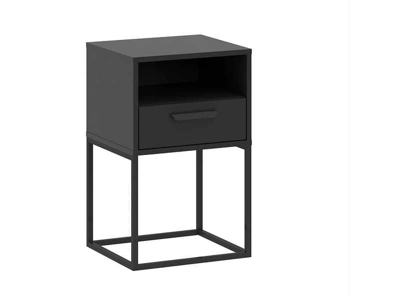 Nachttisch CADRO 1 Schublade 40x38.5x65cm anthrazit matt / laminiert