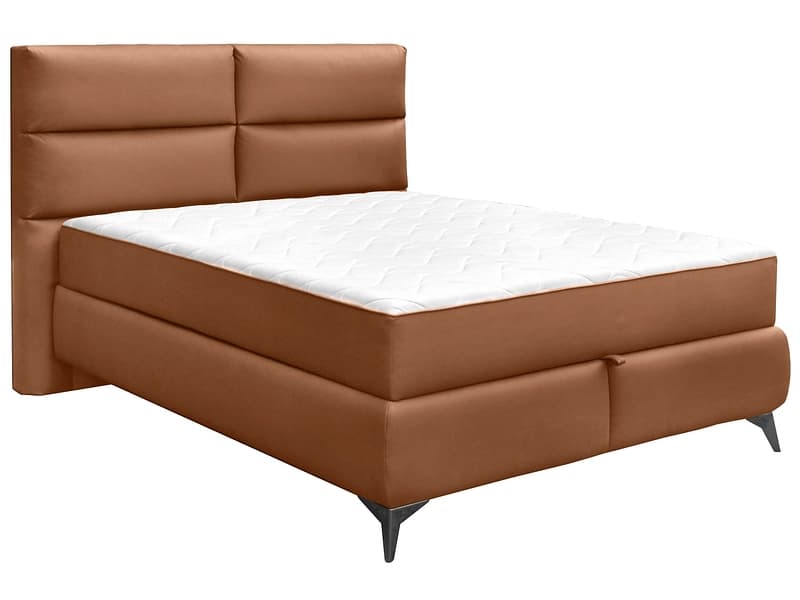 Boxspringbett EDEN cognacfarben 180x200cm fest
