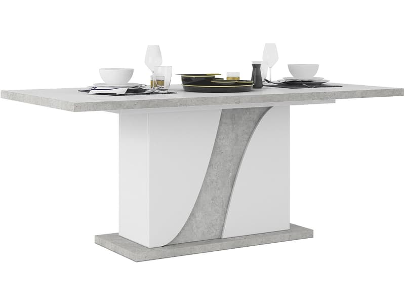 CIANN Tisch ausziehbar GOYA 180-225x90x76cm weiss glänzend