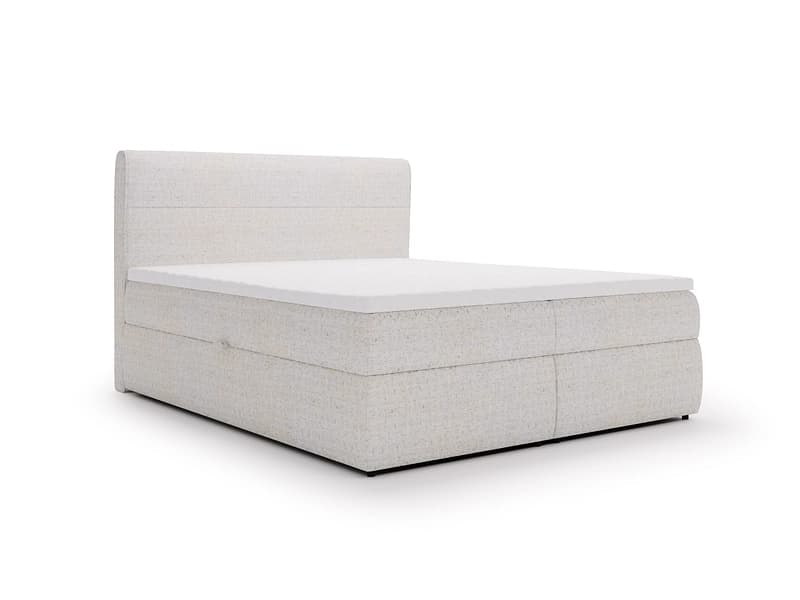 Boxspringbett SAGA cremeweiss 160x200cm halbfest