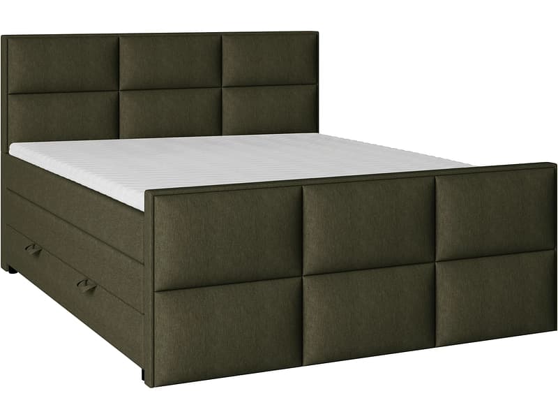 Boxspringbett EMPIRE grün 140x200cm halbfest