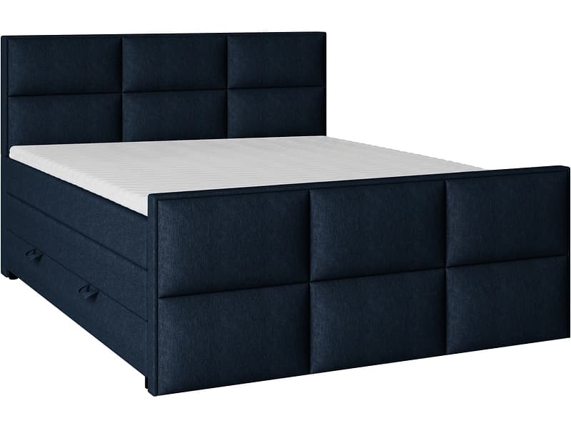 Boxspringbett EMPIRE blau 180x200cm halbfest