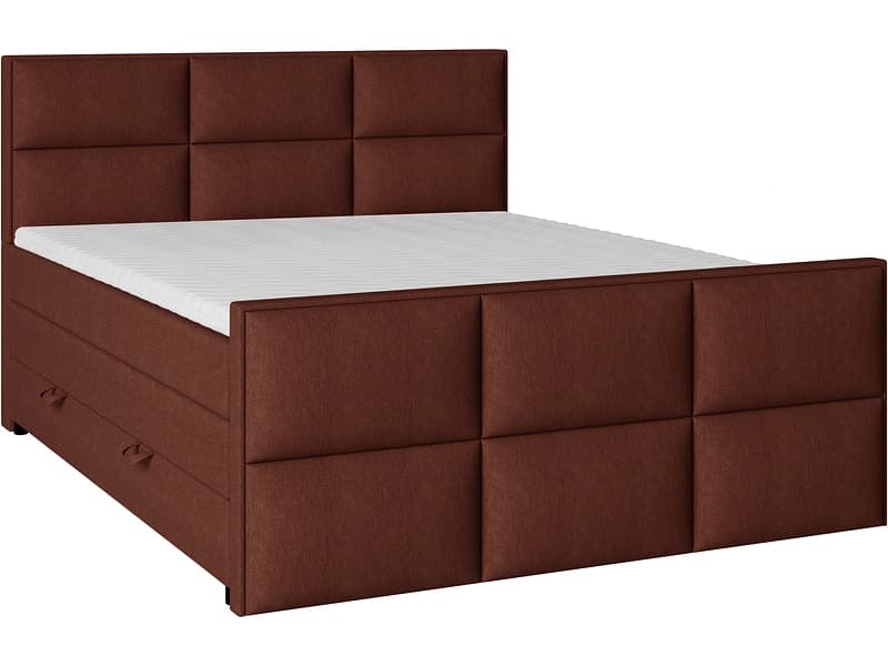 Boxspringbett EMPIRE terrakotta 200x200cm halbfest