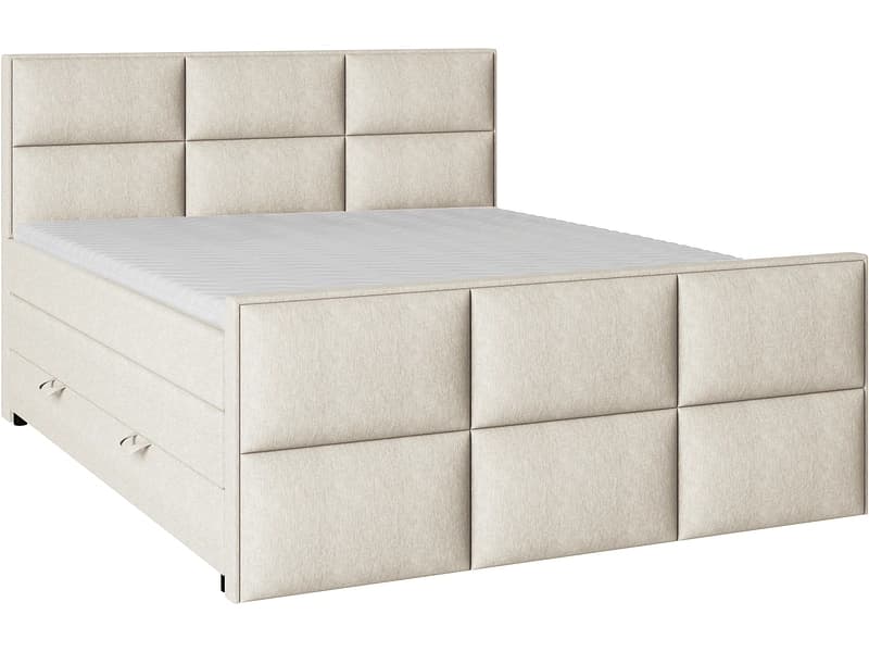 Boxspringbett EMPIRE beige 200x200cm halbfest