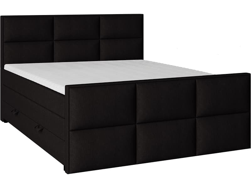 Boxspringbett EMPIRE schwarz 200x200cm halbfest
