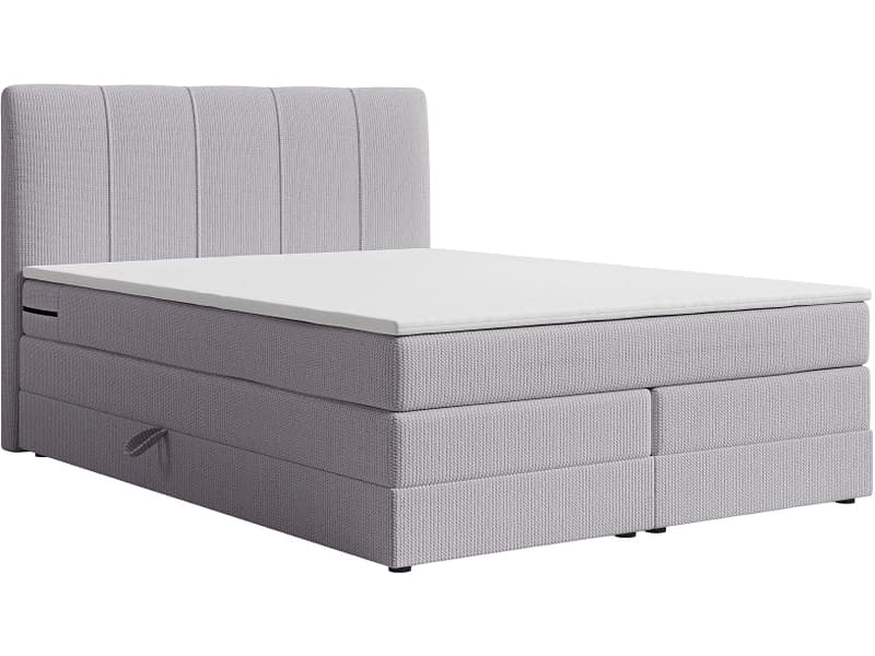 Boxspringbett HELENE grau 160x200cm halbfest