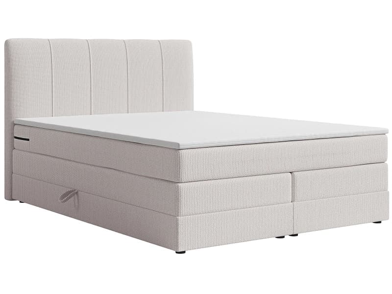 Boxspringbett HELENE beige 160x200cm halbfest