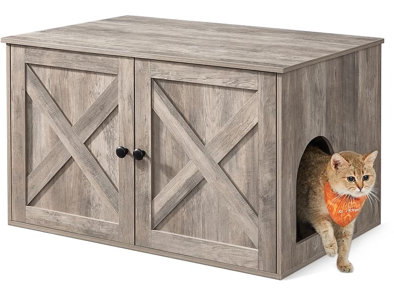 Katzenklo-Schrank FEANDREA Spanplatte grau