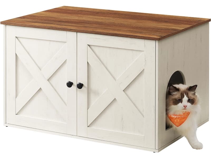 Katzenklo-Schrank FEANDREA Spanplatte weiss