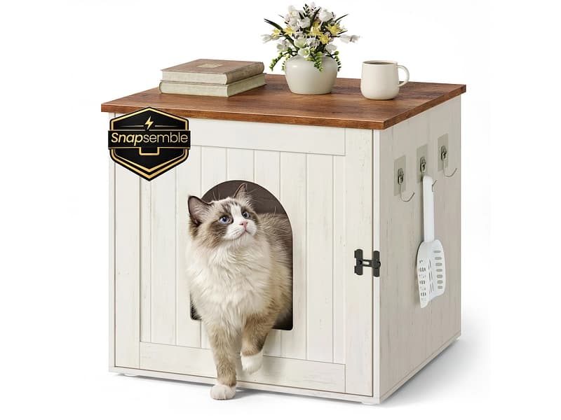 Katzenklo-Schrank FEANDREA Spanplatte weiss