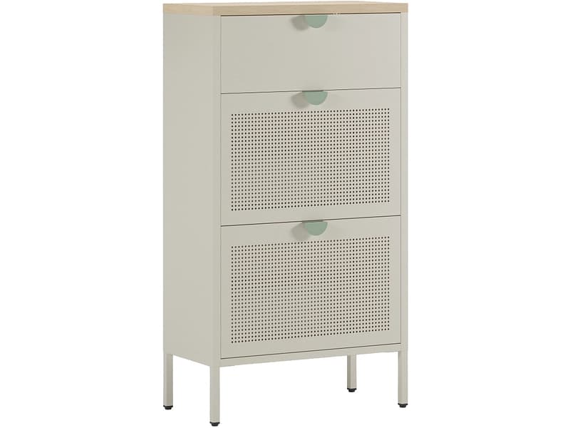 Schuhmöbel MARCKERIC SAYLA 12 Paar Schuhe 3 Klappen cream