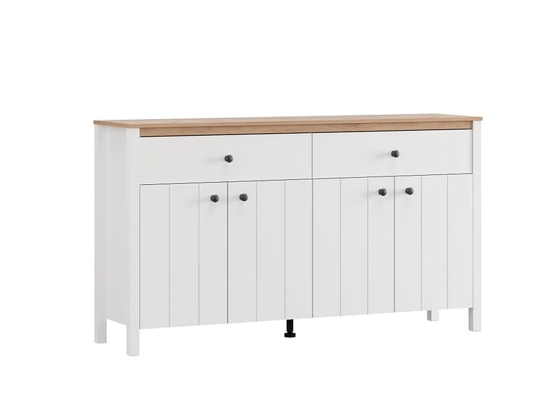 Sideboard BEDFORD 4 Türen 2 Schubladen 40x162.5x92cm weiss melamin