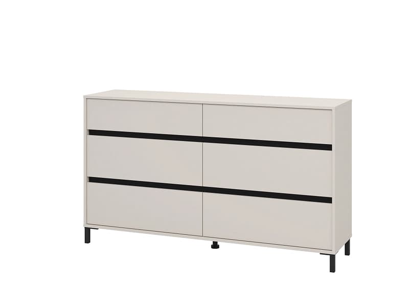 Kommode MARRON 6 Schubladen 40x157x90cm kaschmir melamin