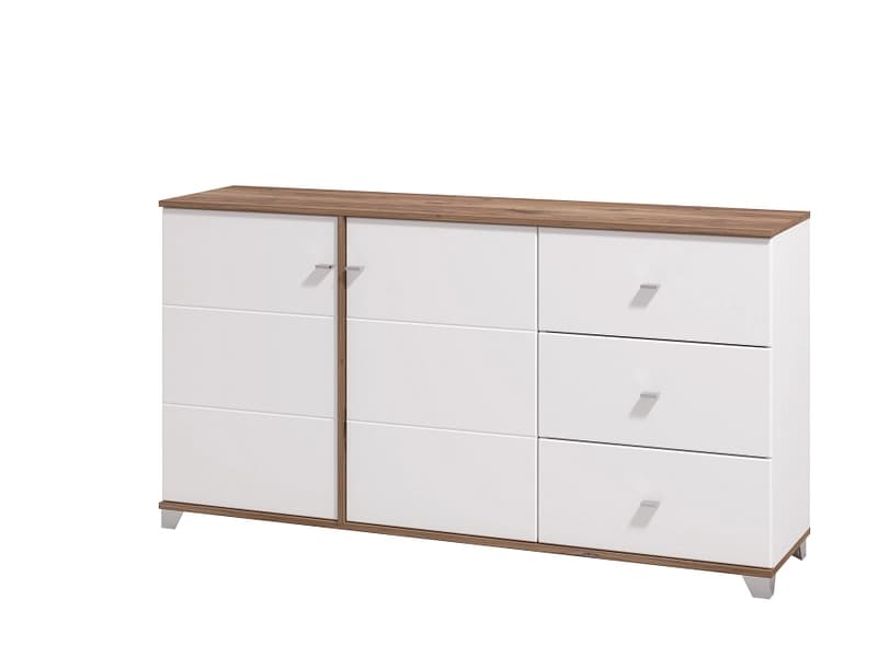 Kommode BURGUNDY 2 Türen 3 Schubladen 40x162x85cm weiss melamin
