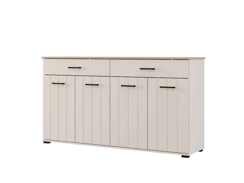 Kommode LAMBETH 4 Türen 2 Schubladen 40.5x156x85.5cm kaschmir melamin