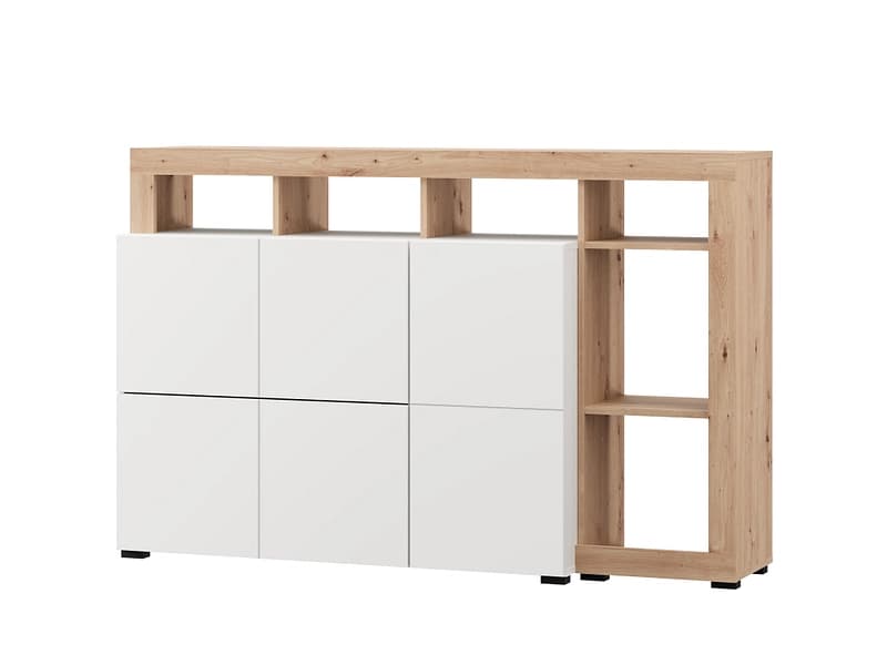 Sideboard ARGYLL 1 Tür 2 Schubladen 39.5x154x99.5cm weiss melamin
