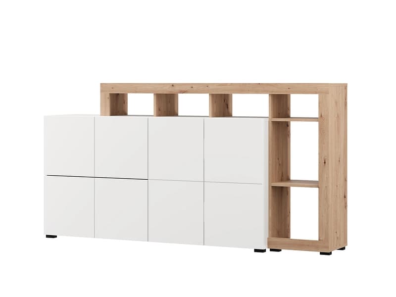 Sideboard ARGYLL 2 Türen 2 Schubladen 39.5x192.5x99.5cm weiss melamin