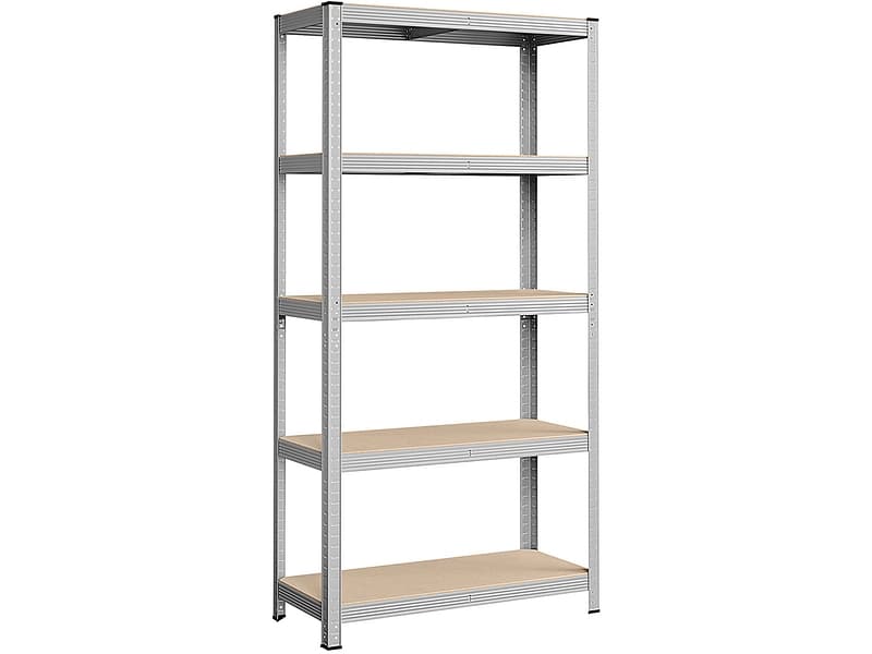 SONGMICS Schwerlastregal SMART 90x40x180cm edelstahl edelstahl / melamin