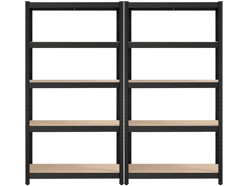 SONGMICS Set aus 2 Schwerlastregalen SMART 90x40x180cm edelstahl edelstahl / melamin