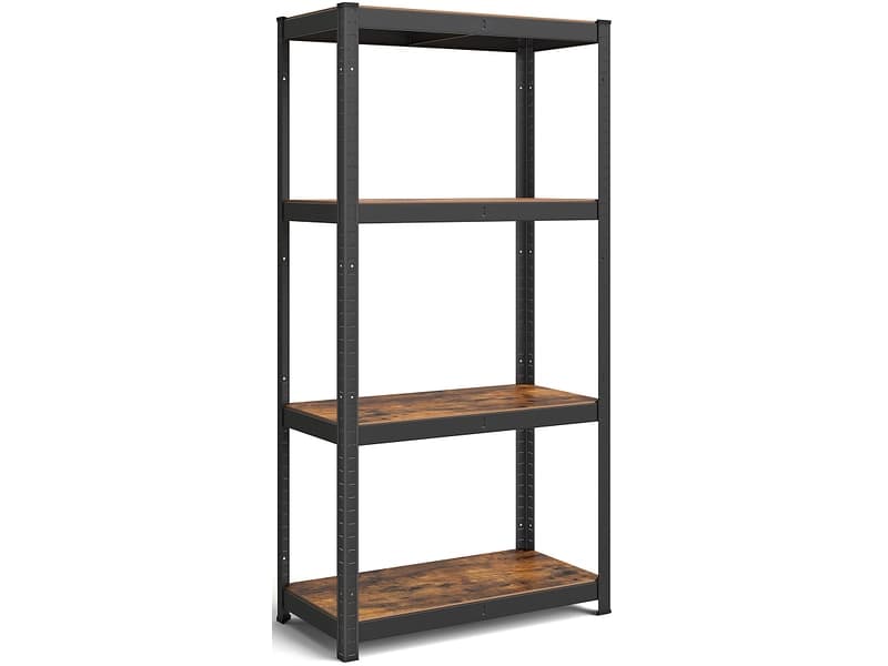 SONGMICS Set aus 2 Schwerlastregalen SMART 80x40x160cm edelstahl edelstahl / melamin