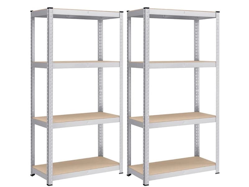 SONGMICS Set aus 2 Schwerlastregalen SMART 80x40x160cm edelstahl edelstahl / melamin