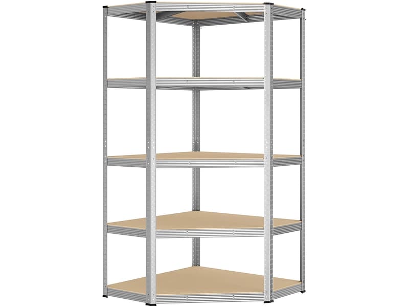 SONGMICS Schwerlastregal SMART 70x70x180cm edelstahl edelstahl / melamin