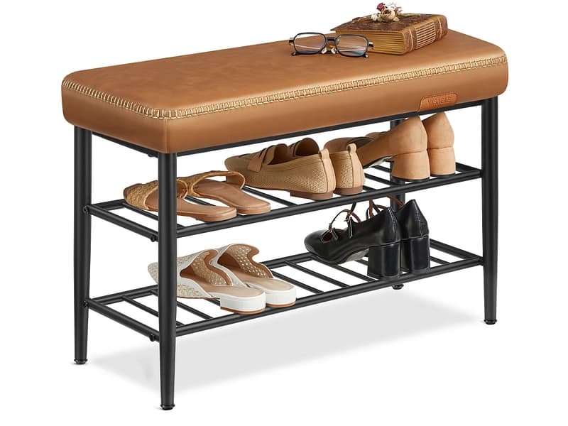 Bank für Schuhe SONGMICS BENCH 6 Paar Schuhe braun