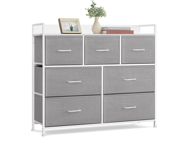 Kommode SONGMICS LIGHTY 7 Schubladen 28.5x98x85cm grau melamin