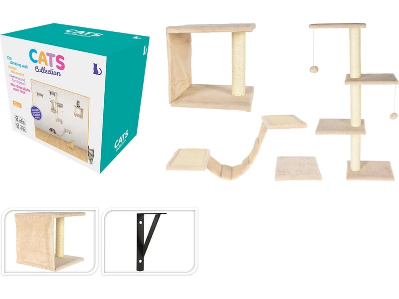 Katzenbaum Massives Holz beige