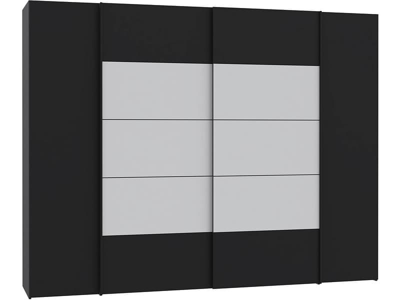 Schrank mit beiden Türarten SIENA schwarz 4 Türen