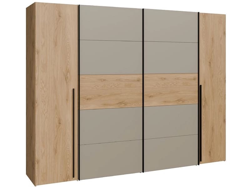 Schrank mit beiden Türarten SIENA eiche 4 Türen