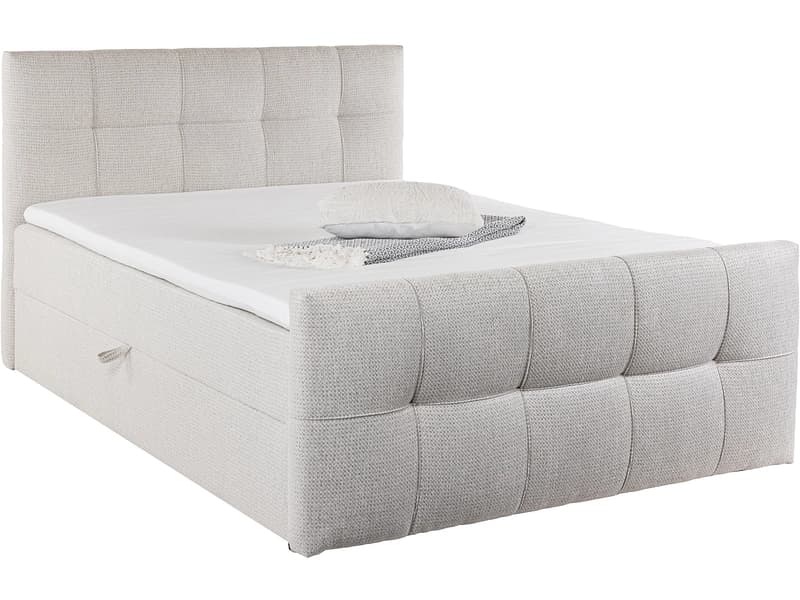 Boxspringbett HOLA elfenbein 200x200cm halbfest