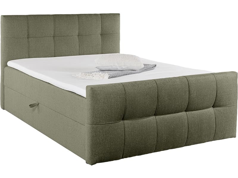 Boxspringbett HOLA grün 180x200cm halbfest