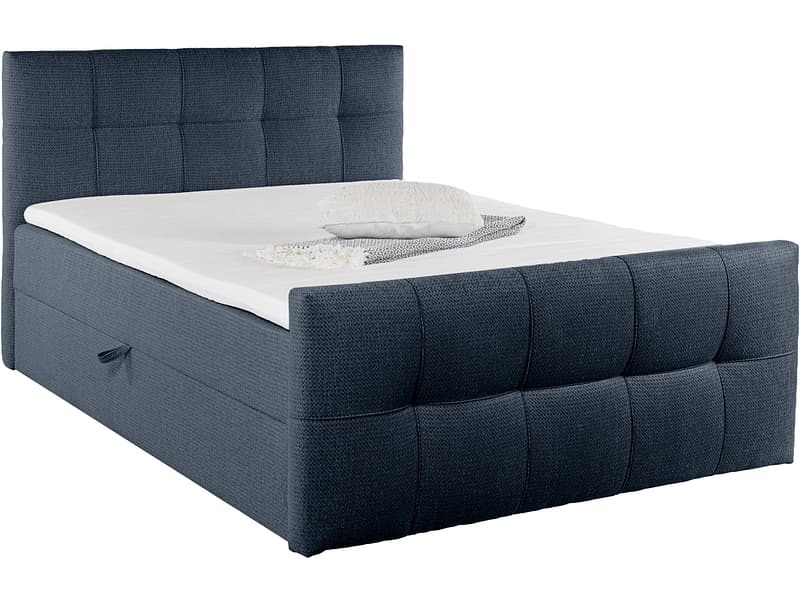 Boxspringbett HOLA blau 160x200cm halbfest