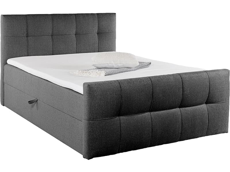 Boxspringbett HOLA schwarz 200x200cm halbfest