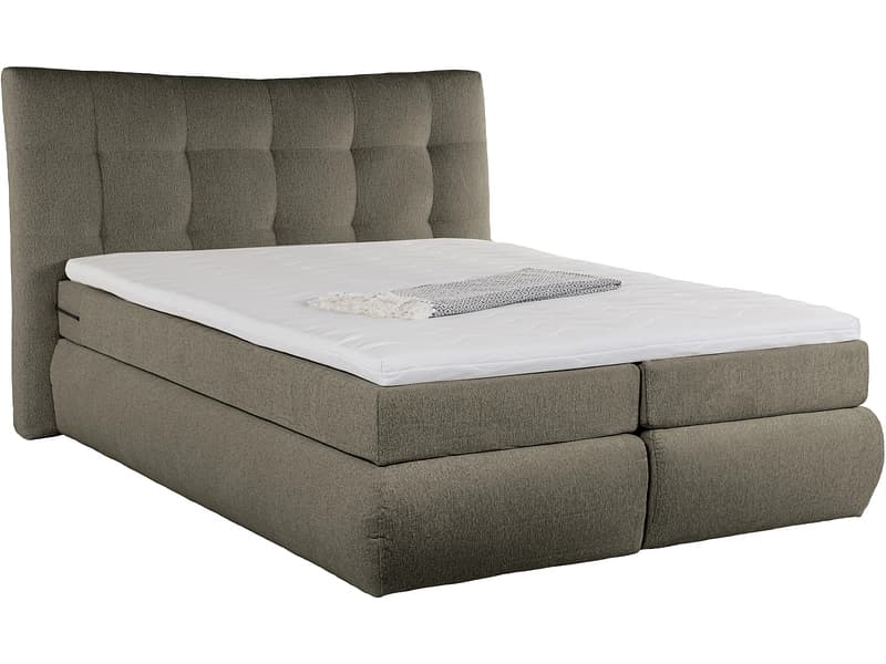 Boxspringbett STRATOS taupe 180x200cm halbfest