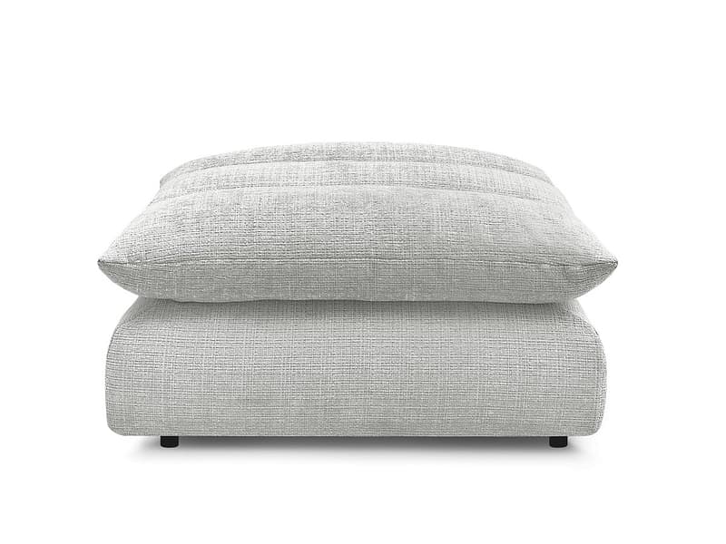 Hocker BOBOCHIC NEIL 100x100x45cm stoff mit textur hellgrau