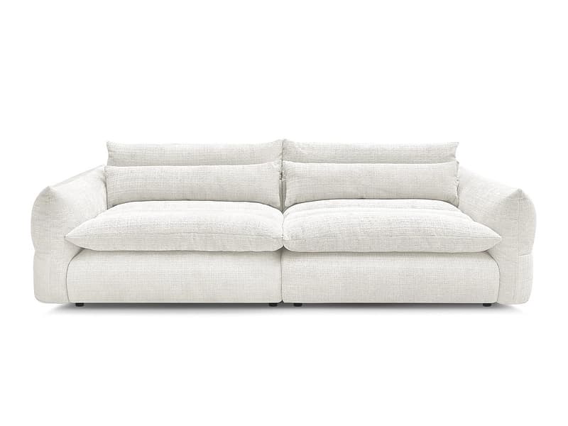 3er Sofa BOBOCHIC NEIL Stoff mit Textur weiss