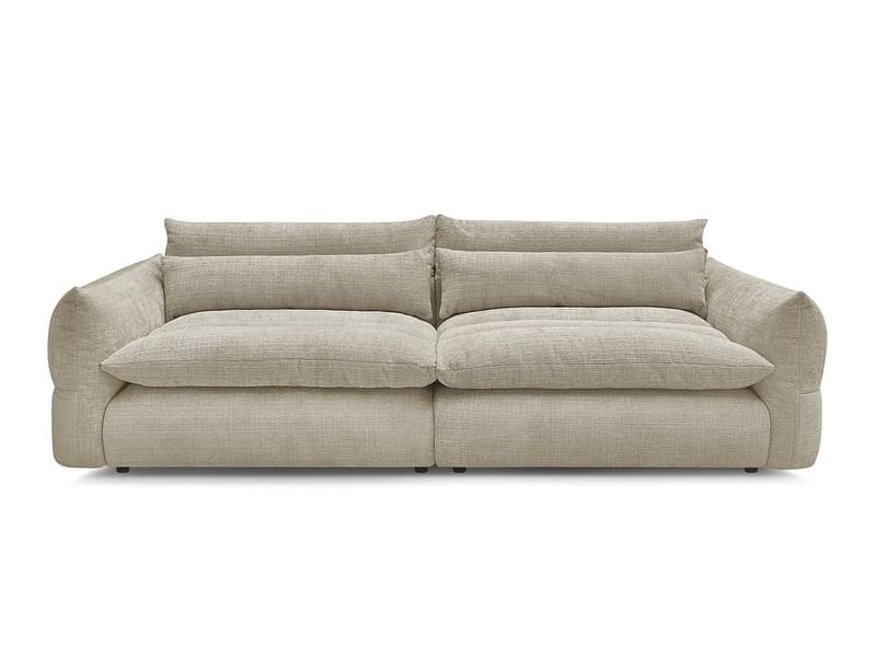 3er Sofa BOBOCHIC NEIL Stoff mit Textur beige