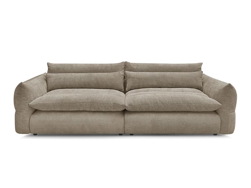 3er Sofa BOBOCHIC NEIL Stoff mit Textur taupe