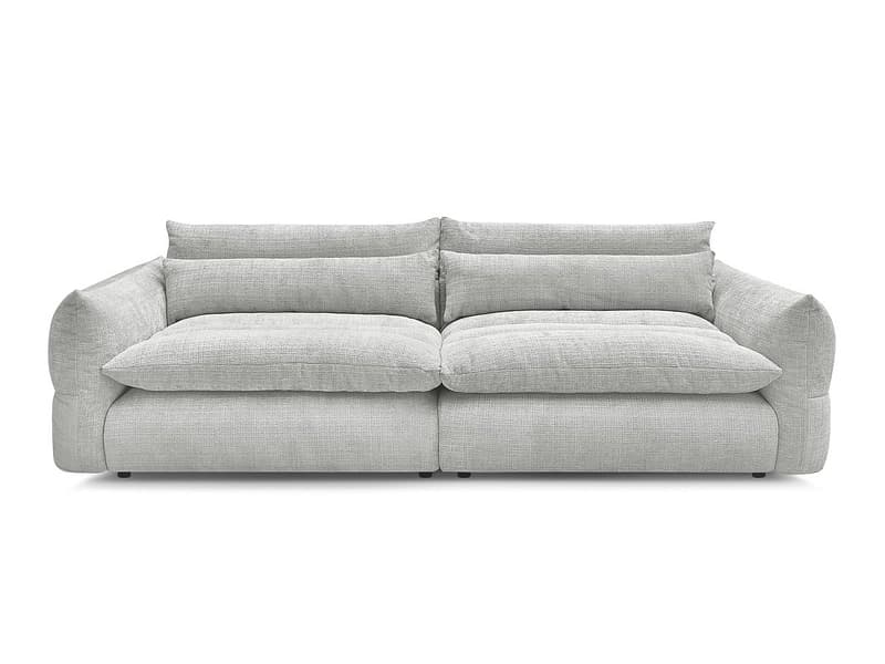3er Sofa BOBOCHIC NEIL Stoff mit Textur hellgrau