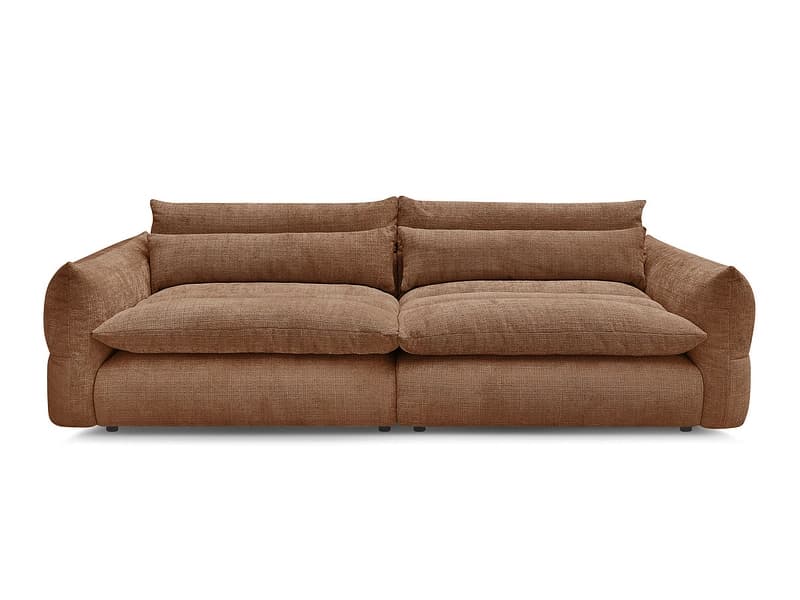 3er Sofa BOBOCHIC NEIL Stoff mit Textur orange
