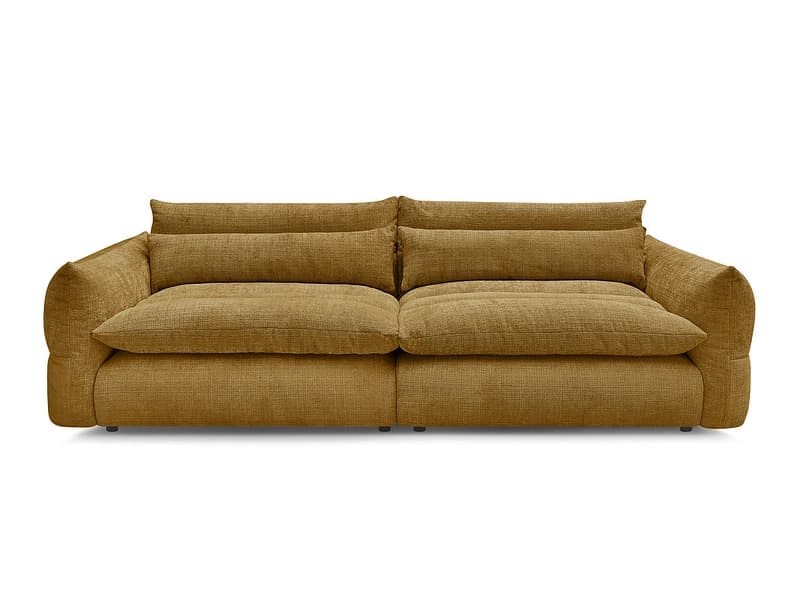 3er Sofa BOBOCHIC NEIL Stoff mit Textur gelb