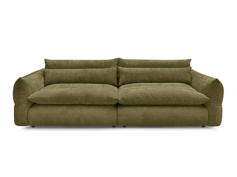 3er Sofa BOBOCHIC NEIL Stoff mit Textur grün