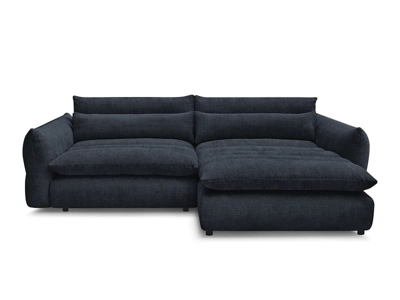 Ecksofa BOBOCHIC NEIL Stoff mit Textur dunkelblau