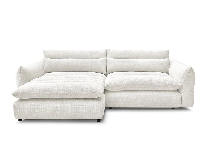 Ecksofa BOBOCHIC NEIL Stoff mit Textur weiss